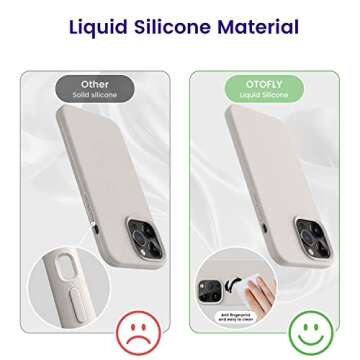 OTOFLY Designed for iPhone 14 Pro Max Case, Silicone Shockproof Slim Thin Phone Case for iPhone 14 Pro Max 6.7 inch (Stone)