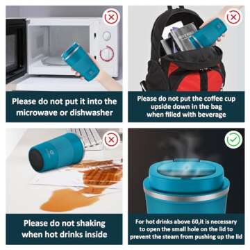 CS COSDDI 12oz Travel Mug - Spill Proof & Insulated