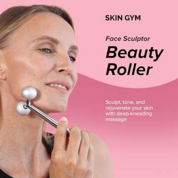 SKIN GYM Face Sculptor Beauty Roller - Stainless Steel Face Roller Massager Tool for Wrinkles and Li...