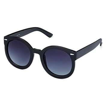 grinderPUNCH Trendy Round Polarized Sunglasses | Trendy Oversized Sunglasses for Women Men | Retro Round Polarized Sunglasses