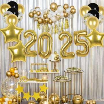 Stunning New Year Eve Party Supplies 2025 With Balloons