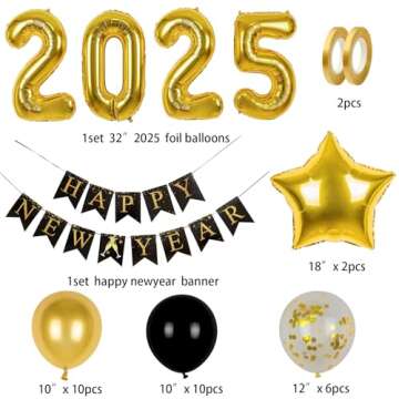 Stunning New Year Eve Party Supplies 2025 With Balloons