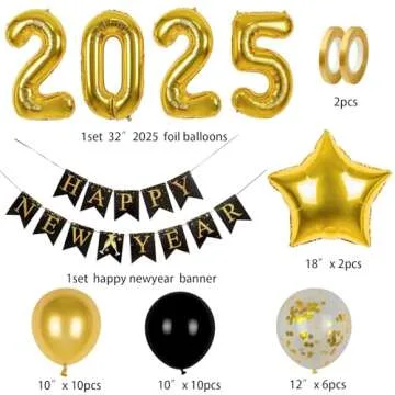 Stunning New Year Eve Party Supplies 2025 With Balloons