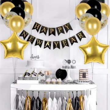 Stunning New Year Eve Party Supplies 2025 With Balloons