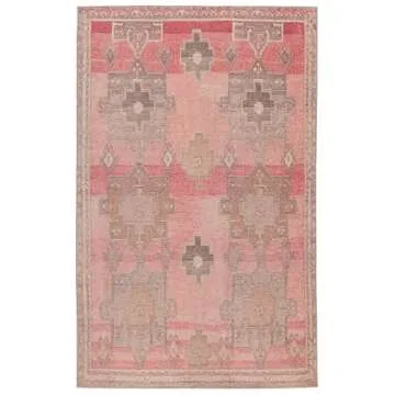 Jaipur Living Machine Washable Runner Rug in Pink/Tan