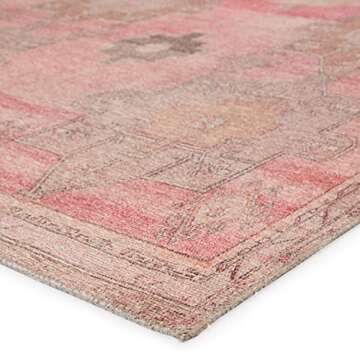 Jaipur Living Machine Washable Runner Rug in Pink/Tan