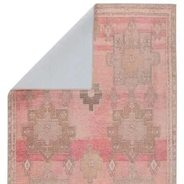Jaipur Living Machine Washable Runner Rug in Pink/Tan