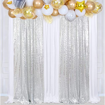 Poise3EHome 2Pcs Sequin Backdrop for Events & Photography
