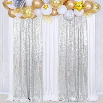 Poise3EHome 2Pcs Sequin Backdrop for Events & Photography