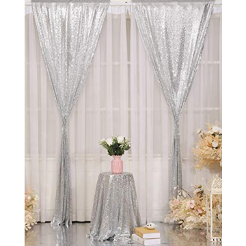 Poise3EHome 2Pcs Sequin Backdrop for Events & Photography