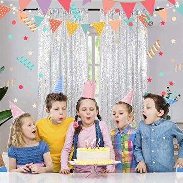 Poise3EHome 2Pcs Sequin Backdrop for Events & Photography