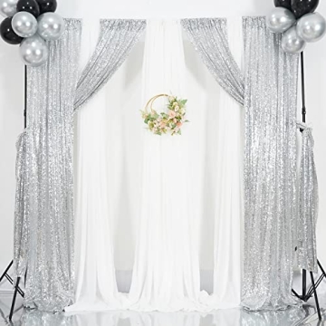 Poise3EHome 2Pcs Sequin Backdrop for Events & Photography