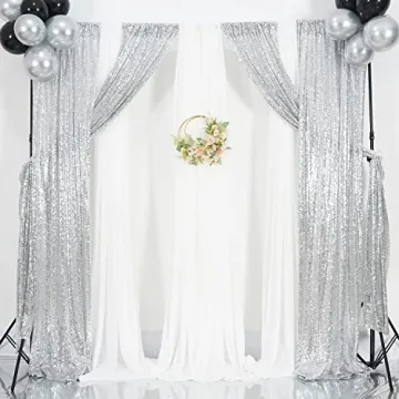 Poise3EHome 2Pcs Sequin Backdrop for Events & Photography