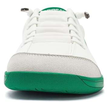 HOBIBEAR Barefoot Minimalist Shoes Womens Mens | Zero Drop | Wide Width Canvas Slip-on Shoes(White/Green, Women 8/Men 7)