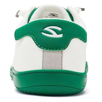 HOBIBEAR Barefoot Minimalist Shoes Womens Mens | Zero Drop | Wide Width Canvas Slip-on Shoes(White/Green, Women 8/Men 7)