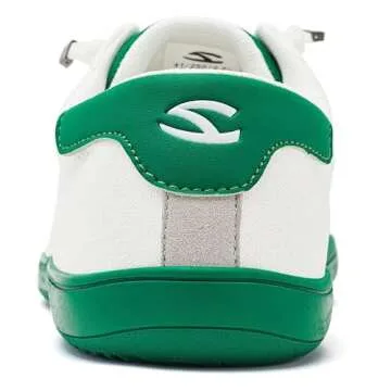 HOBIBEAR Barefoot Minimalist Shoes Womens Mens | Zero Drop | Wide Width Canvas Slip-on Shoes(White/Green, Women 8/Men 7)