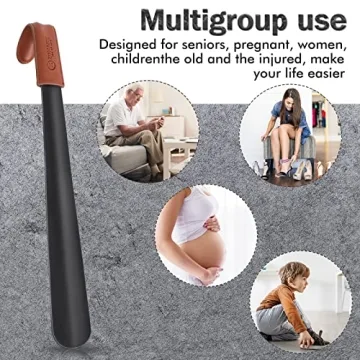 ZOMAKE Long Handle Shoe Horn for Easy Shoe Access