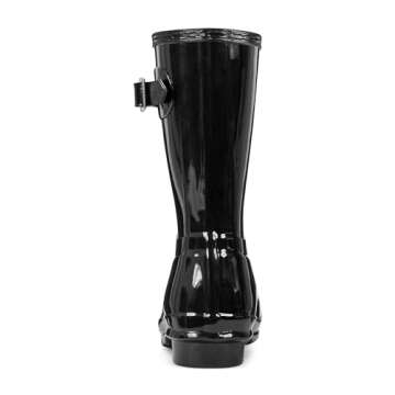 Hunter Women's Original Short Gloss Rain Boots, Black, 6