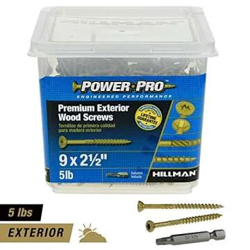 Power Pro Premium Exterior Wood Screws - Fast Installation, Rust Resistant