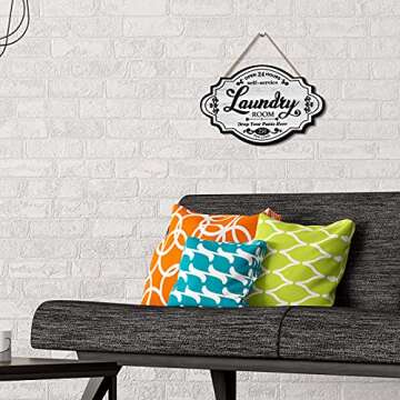 Jetec Vintage Wood Laundry Sign for Home Decor and Gifts