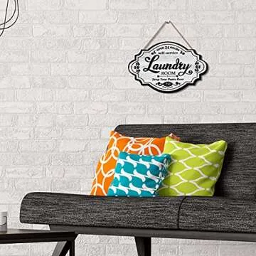 Jetec Vintage Wood Laundry Sign for Home Decor and Gifts