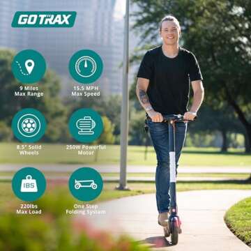 Gotrax GXL V2 Electric Scooter, 8.5" Solid Tire, Max 9 Mile and 15.5Mph Speed Power by 250W Motor, L...