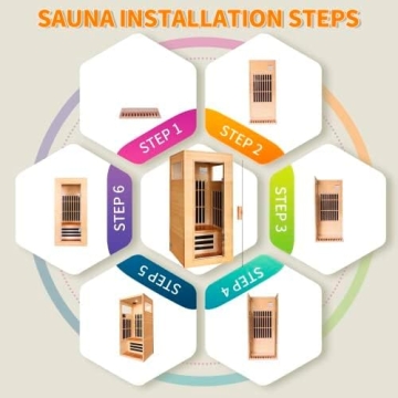 Sweat Dry Home Sauna | 6 Infrared Heaters | Full Red Spectrum | Hemlock & Tempered Glass | Skin Cleansing, Detox, Heat Therapy | Control Panel, Bluetooth, AUX, mp3 | 1 Person Sauna