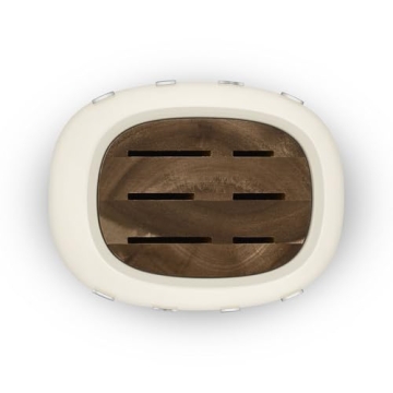 Smeg Cream Stainless Steel Knife Block Set for Cooking