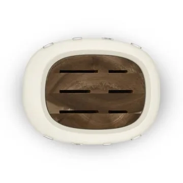 Smeg Cream Stainless Steel Knife Block Set for Cooking