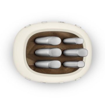 Smeg Cream Stainless Steel Knife Block Set for Cooking