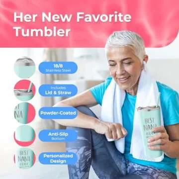 SassyCups Best Nana Ever Insulated Tumbler Cup with Straw and Lid - Grandparent Coffee Mug - World's Best Nana Gift From Grandkids for Birthday - New Nana Tumbler - Grandma, Nana Gifts