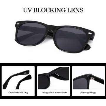 Aofalbe Kids Sunglasses, Sunglasses for Girls Boys, Mirrored Sunglasses for Toddler Children UV400 Black