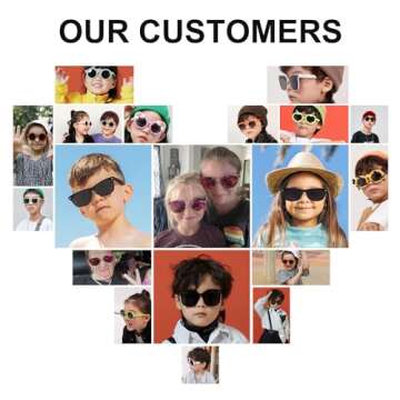Aofalbe Kids Sunglasses, Sunglasses for Girls Boys, Mirrored Sunglasses for Toddler Children UV400 Black