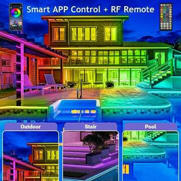 AILBTON 100ft Outdoor LED Strip Lights Waterproof,IP68 Outside Led Light Strips Waterproof with Blue...