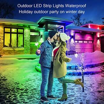 AILBTON 100ft Outdoor LED Strip Lights Waterproof,IP68 Outside Led Light Strips Waterproof with Bluetooth App Remote Control,Music Sync RGB Exterior Led Rope Lights,for Balcony,Deck,Roof,Garden,Pool