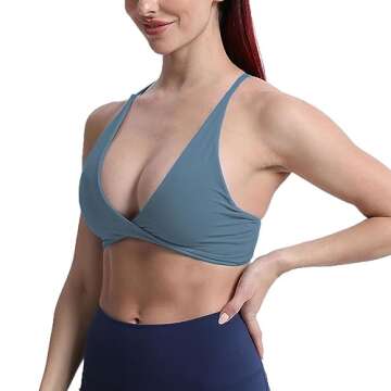 Aoxjox Women's Workout Sports Bras Fitness Backless Padded Sienna Low Impact Bra Yoga Crop Tank Top ...