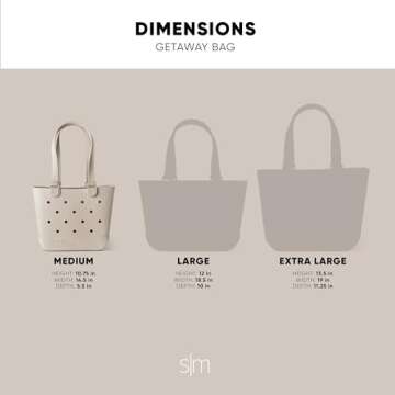 Simple Modern Beach Bag Rubber Tote | Waterproof Medium Tote Bag with Zipper Pocket for Beach, Pool Boat, Groceries, Sports | Getaway Bag Collection | Almond Birch