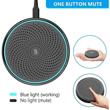 Conference USB Microphone, ANSTEN Omnidirectional Condenser PC Mic Pick Up Voice 10ft,Ideal for Video Conferencing Recording, Skype, Online Class, Court Report, Compatible with Mac OS X Windows