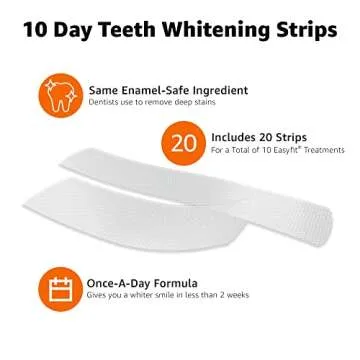Amazon Basics 10 Day Teeth Whitening Strips Kit, 10 Treatments