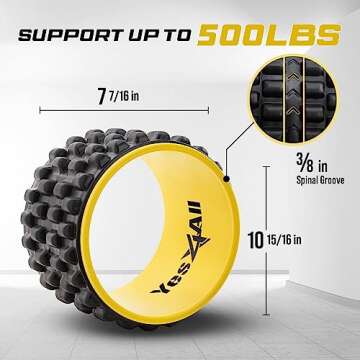 YES4ALL Combo Spinal Groove Wheel Roller - 6 inch + Massage Wheel Roller - 12 inch