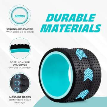 YES4ALL Combo Spinal Groove Wheel Roller - 6 inch + Massage Wheel Roller - 12 inch