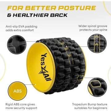 YES4ALL Combo Spinal Groove Wheel Roller - 6 inch + Massage Wheel Roller - 12 inch