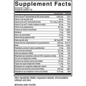 Celebrate Vitamins Multi-Complete, 45mg Iron – Daily Bariatric Multivitamin for Sleeve Gastrectomy and Gastric Bypass Surgery Patients – Essential Vitamins & Minerals (180 Capsules)