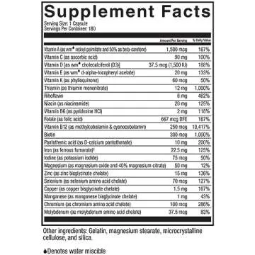 Celebrate Vitamins Multi-Complete, 45mg Iron – Daily Bariatric Multivitamin for Sleeve Gastrectomy and Gastric Bypass Surgery Patients – Essential Vitamins & Minerals (180 Capsules)