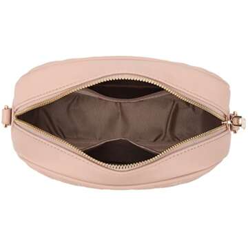 lola mae Quilted Crossbody Bag, Medium Lightweight Shoulder Purse Top Zipper Tassel Accent Blush Bag (BLUSH LM706V)