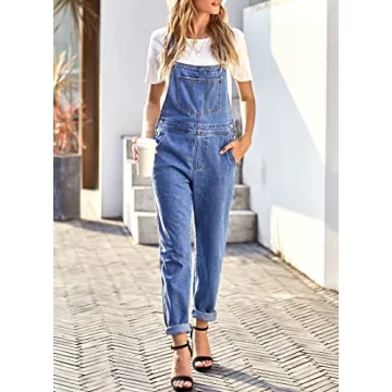 luvamia Women's Casual Adjustable Denim Bib Overalls