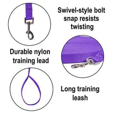 Hi Kiss Dog Recall Training Leash - Durable 30ft Nylon