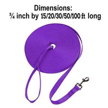 Hi Kiss Dog Recall Training Leash - Durable 30ft Nylon