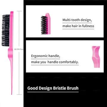 8-Piece Hair Comb Set for Women - Edge Brush & Clips Included