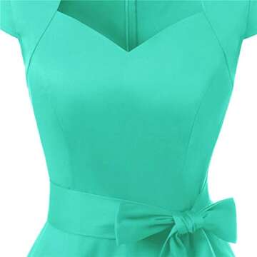 MUADRESS 1960 Women's Retro 1950s Cap Sleeve Vintage Rockabilly Cocktail Swing Dress Tiffany XX-Large